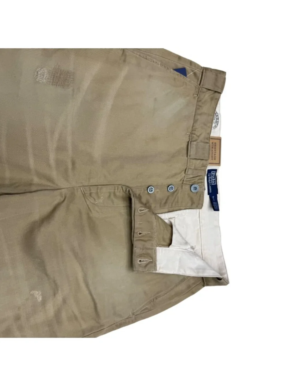 NWT Polo Ralph Lauren Men's The Big Chino Straight Fit Distressed Pants, 34x30